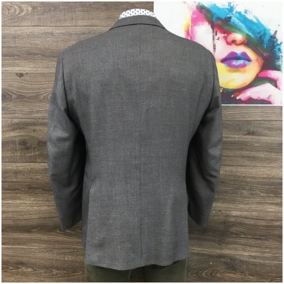 Arnold Brant Mens Blazer Sport Coat Casual‎ Jacket Size 44R Wool Bamboo Suit - Picture 6 of 13